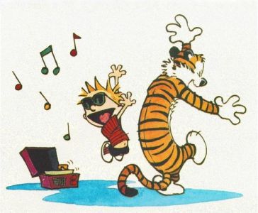 Calvin und Hobbes tanzen
